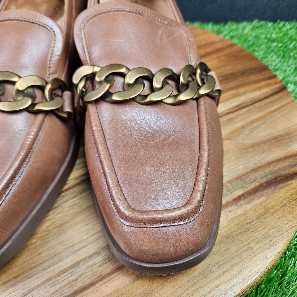 Vionic Mizelle Shoes Womens Size 10 Brown Chain Loafer Leather Comfort Slip On - Picture 8 of 13